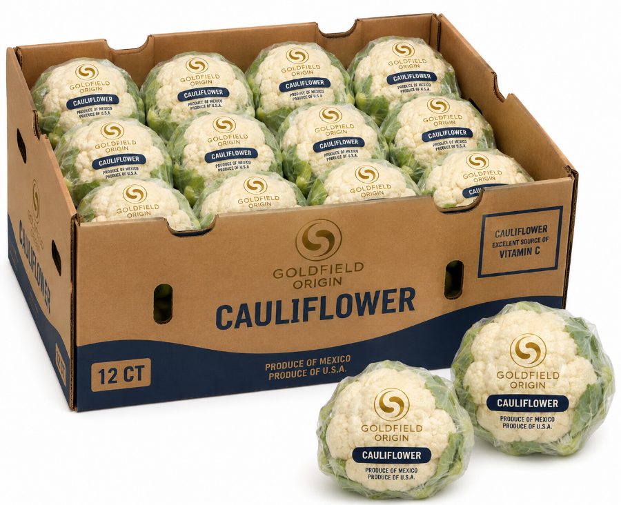 Coliflor emplayada, caja de 12 piezas