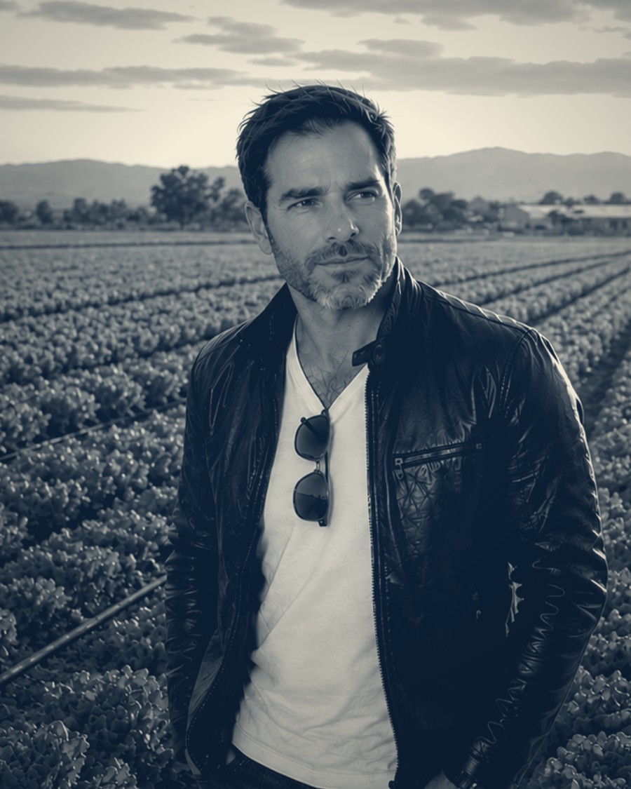 Elías Chimely Montibeller en el campo
