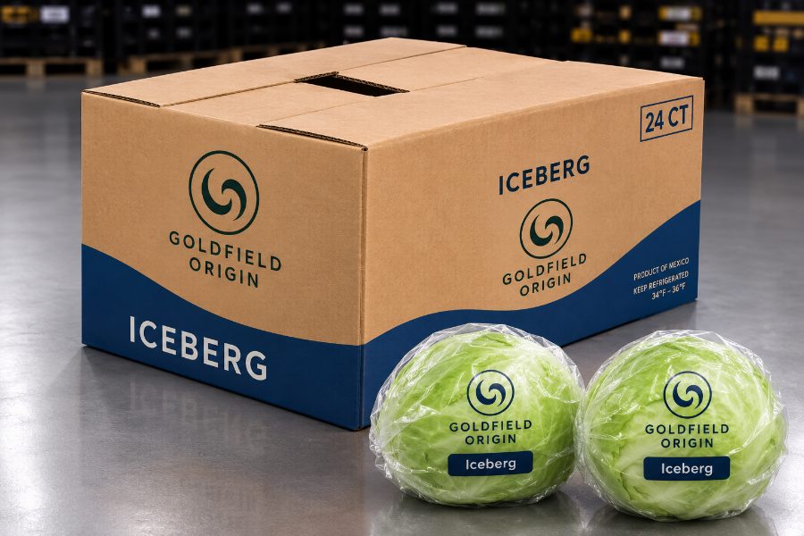 Lechuga iceberg cello wrap, caja de 24 piezas